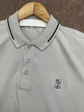 BRNLO CNELLI TIPPED COLLAR CREST EMBROIDERED POLO T-SHIRT