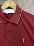 TRUSARDI TIPPED COLLAR GREYHOUND EMBROIDERED POLO T-SHIRT