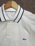BRIONI TIPPED COLLAR EMBROIDERED LOGO POLO T-SHIRT