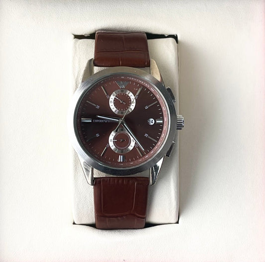 EMP ARMN LEATHER WATCH