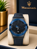 Maserati Blue & Black Leather Strap original  Watch