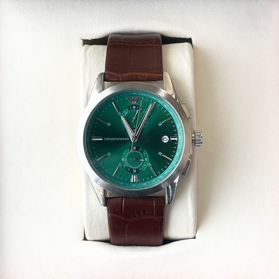EMP ARMN LEATHER WATCH
