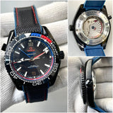 OMEG AUTOMATIC PREMIUM SILICON STRAP WATCH