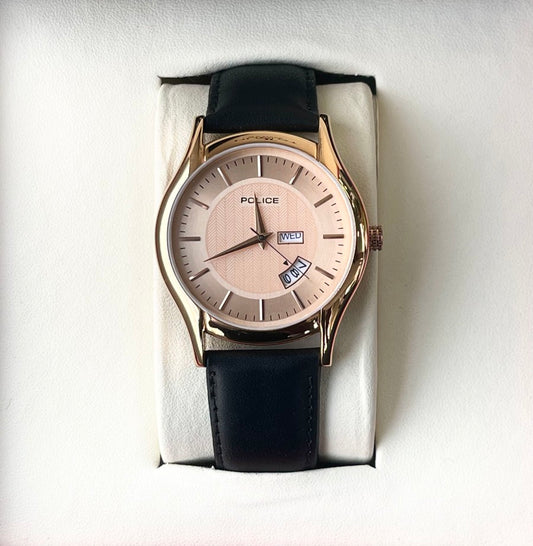POLC LEATHER STRAP WATCH