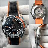 OMEG AUTOMATIC PREMIUM SILICON STRAP WATCH