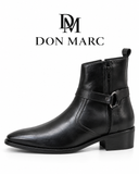 Don Marc Men’s Black Leather Ankle Boots
