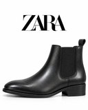 ZARA Men’s Black Leather Chelsea Ankle Boots