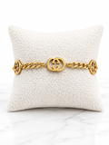 Elegant Gold-Tone Designer-Inspired Link Bracelet