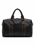 David Jons Paris Black Faux-Leather Duffle Bag