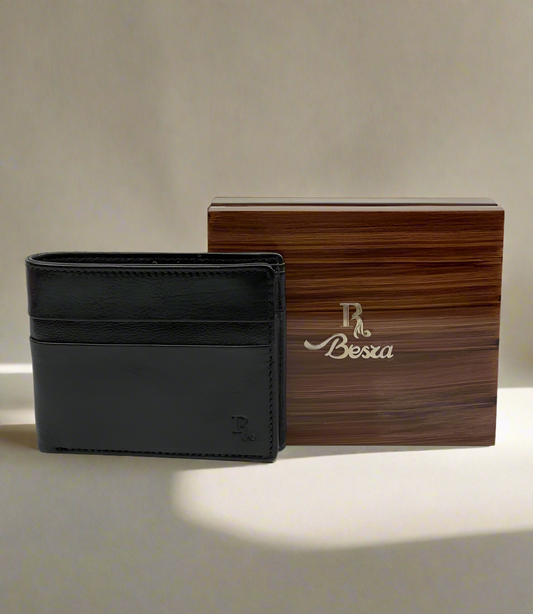 BERSA PREMIUM LEATHER  BI FOLD MENS  WALLET