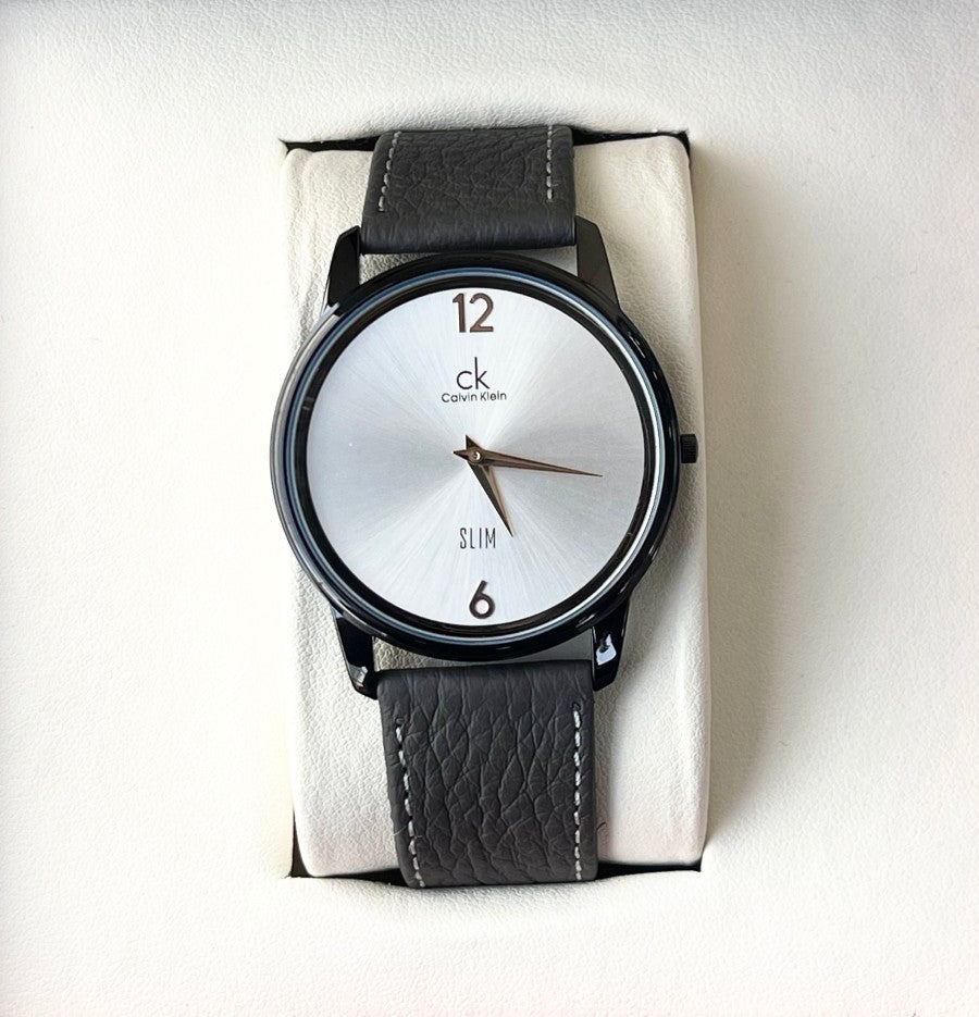 C-K BASIC LEATHER WATCH