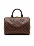 L-V  BROWN DAMIER CHECKERED SATCHEL TOTE LADIES BAG