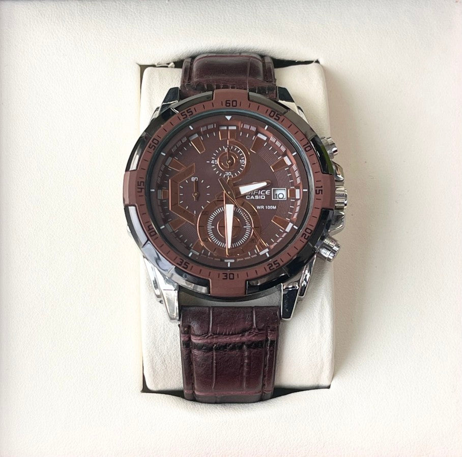 EDFCE BASIC LEATHER WATCH