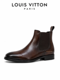 LV Men’s Burnished Mahogany Leather Chelsea Boots