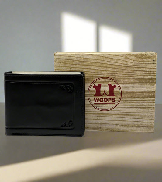 WOOPS LEATHER BI FOLD MENS WALLET