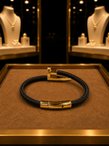 Modern Woven Black Cord Bracelet