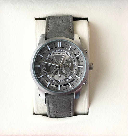 MONT BLN LEATHER WATCH