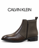 CK Men’s Textured Faux-Python Ankle Boots