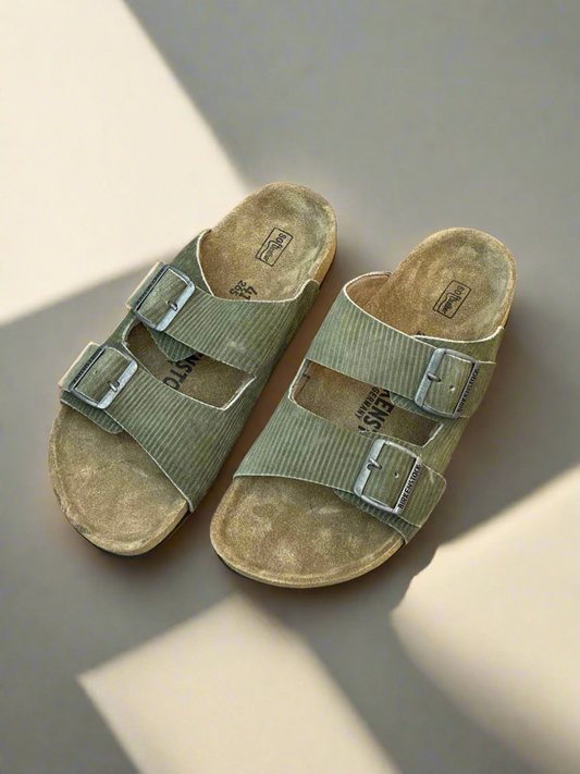 BRKN STRIPES LEATHER SLIPPER