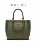 NAZLI  OLIVE GREEN STRUCTURED  TOTE LADIES BAG