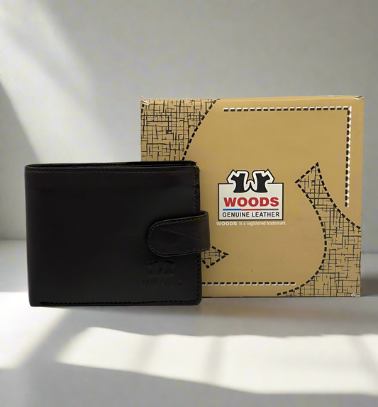 WOODS LEATHER  BI FOLD MENS  WALLET
