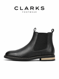 CLARKS Men’s Classic Pebble-Grain Leather Chelsea Boots
