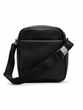 BLACK CLVIN KLIN QUILTED CROSSBODY MESSENGER BAG