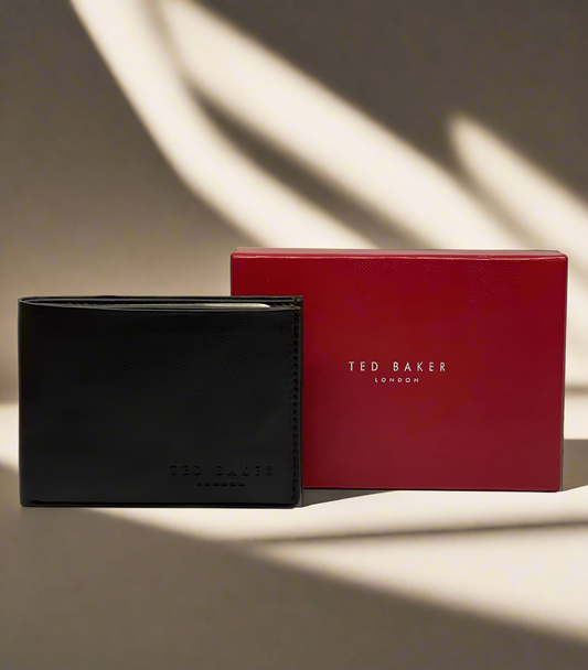 TED BAKER LEATHER BI FOLD MENS WALLET