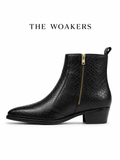 THE WOAKES PAIR Exotic Python-Embossed Side-Zip Boots