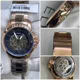 Fossil Grant Skeleton Automatic Rose Gold-Tone metal strap og Watch