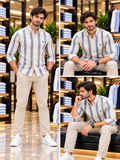 RLP CLASSIC FIT STRIPED LINEN CASUAL STRIPE SHIRTS