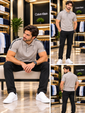 C-K SHOULDER TAPE MONOGRAM PIQUÉ POLO T-SHIRT