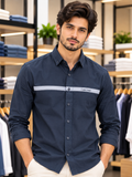 C-K SLIM FIT CONTRAST CHEST STRIPE CASUAL OG SHIRT