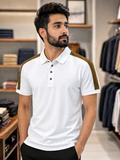 EM P ARMNI CONTRAST SHOULDER PANEL POLO T-SHIRT