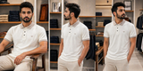 EM P ARMNI CONTRAST COLLAR LUXE POLO T-SHIRT