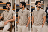 EM P ARMNI STRIPED COLLAR LUXE POLO T-SHIRT