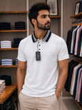 R/R ABSTRACT COLLAR LUXE POLO T-SHIRT