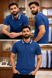 C-K TIPPED COLLAR PIQUE POLO T-SHIRT