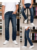 TMY VINTAGE WASH EMBROIDERED FLAG STRAIGHT-FIT JEANS