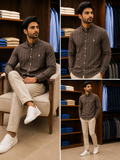 RLP VERTICAL STRIPE LINEN BUTTON-DOWN STRIPE SHIRTS