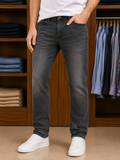 LCST WASHED BLACK STRETCH STRAIGHT-FIT JEANS
