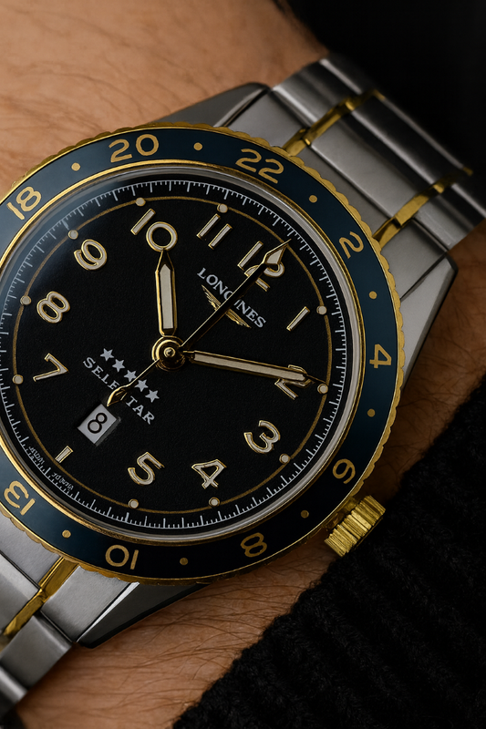 LONGNS DUAL TONE METAL STRAP WATCH