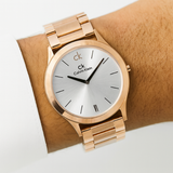 C-K BASIC ROSEGOLD METAL STRAP WATCH