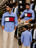 TMY OVERSIZED ICONIC FLAG COLOR-BLOCK OXFORD OG SHIRT