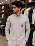 TMY EMBROIDERED TH MONOGRAM STRIPED POPLIN OG SHIRT