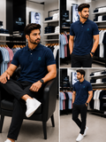 HKT LONDON LUXURY ESSENTIAL CUSHION SHIELD PIQUE POLO T-SHIRT