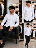 C-K MINIMALIST EXTRA STRETCH POPLIN CASUAL PLAIN SHIRT