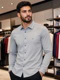 C-K MINIMALIST ULTRA-STRETCH KNIT PLAIN SHIRT