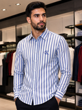 C-K GRAPHIC COBALT STRIPE CASUAL STRIPE SHIRTS