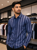 C-K GRAPHIC NAVY BLOCK STRIPE CASUAL STRIPE SHIRTS
